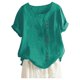 thumbnail image 1 of Túnica boho de algodón y lino para mujer en tallas grandes: blusa informal holgada y transpirable, manga 3/4, cuello redondo, tallas S-5XL., 1 of 3