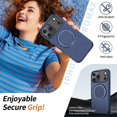 thumbnail image 7 of For iPhone 17 Pro Max Ultra Slim Hybrid TPU+PC Protective Cover with Metal Rotation Holder , Compatible MagSafe, Military Grade Shockproof Phone Case Cover,Blue,For iPhone 17 Pro Max, 7 of 7