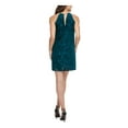 thumbnail image 2 of KENSIE Womens Teal Printed Sleeveless Halter Mini Cocktail Sheath Dress 14, 2 of 4