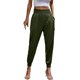 thumbnail image 1 of Pantalones de Yoga Gibobby Pantalones casuales con bolsillo en la Cintura elástica de satén para mujer Verde S, 1 of 4