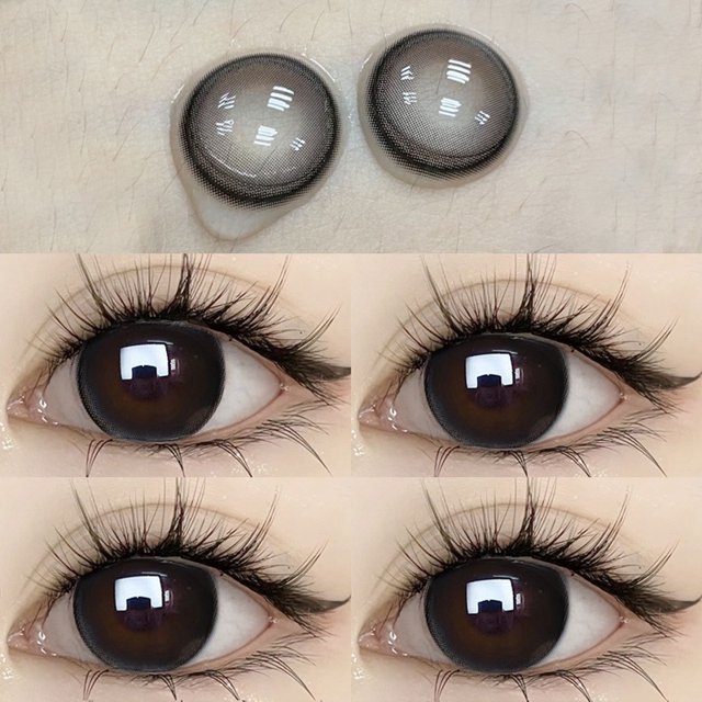 Lentes de contacto para miopía, lentillas cosméticas grandes de color natural para ojos negros, 2 unids/lote por par