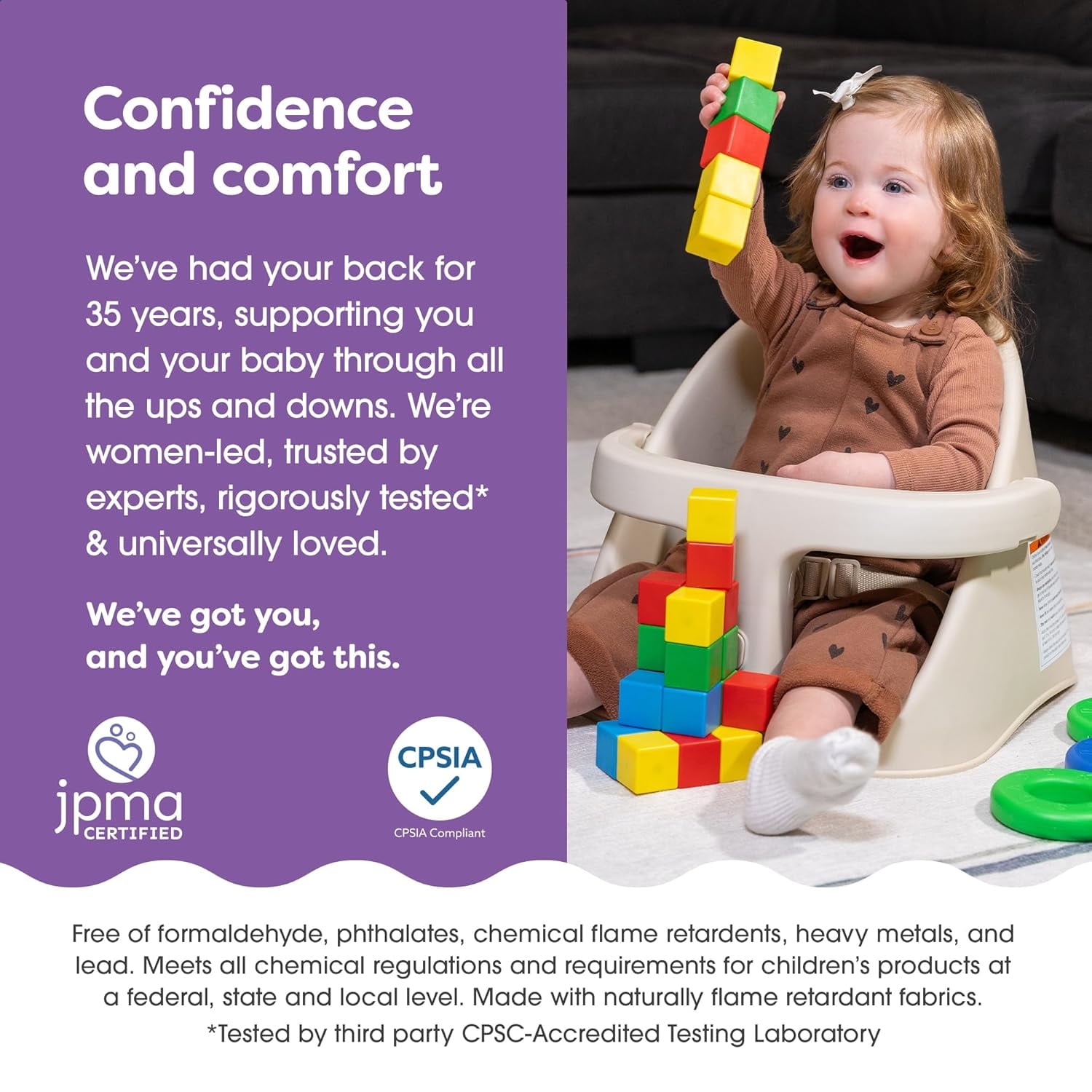 Boppy Proper Posture Floor and Booster Seat, Oatmeal, Ergonomic Infant Seat for Ideal Posture & Hip Alignment, Adjustable for 4-36 Months, Converts from Floor Seat to Booster, Dishwasher-Safe Tray