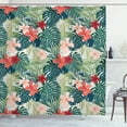 thumbnail image 1 of Ambesonne Leaf Shower Curtain, Nature Crepe Ginger Flower, 69"Wx75"L, Dark Green Green, 1 of 3