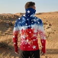 thumbnail image 3 of UPF 50+ Fishing Shirts for Men Patriotic American Flag Red White Blue Star Stripes 4th of July Sun Protection Patriotic Hoodie Outdoor Fishing Gear for Hiking Running, 3 of 6