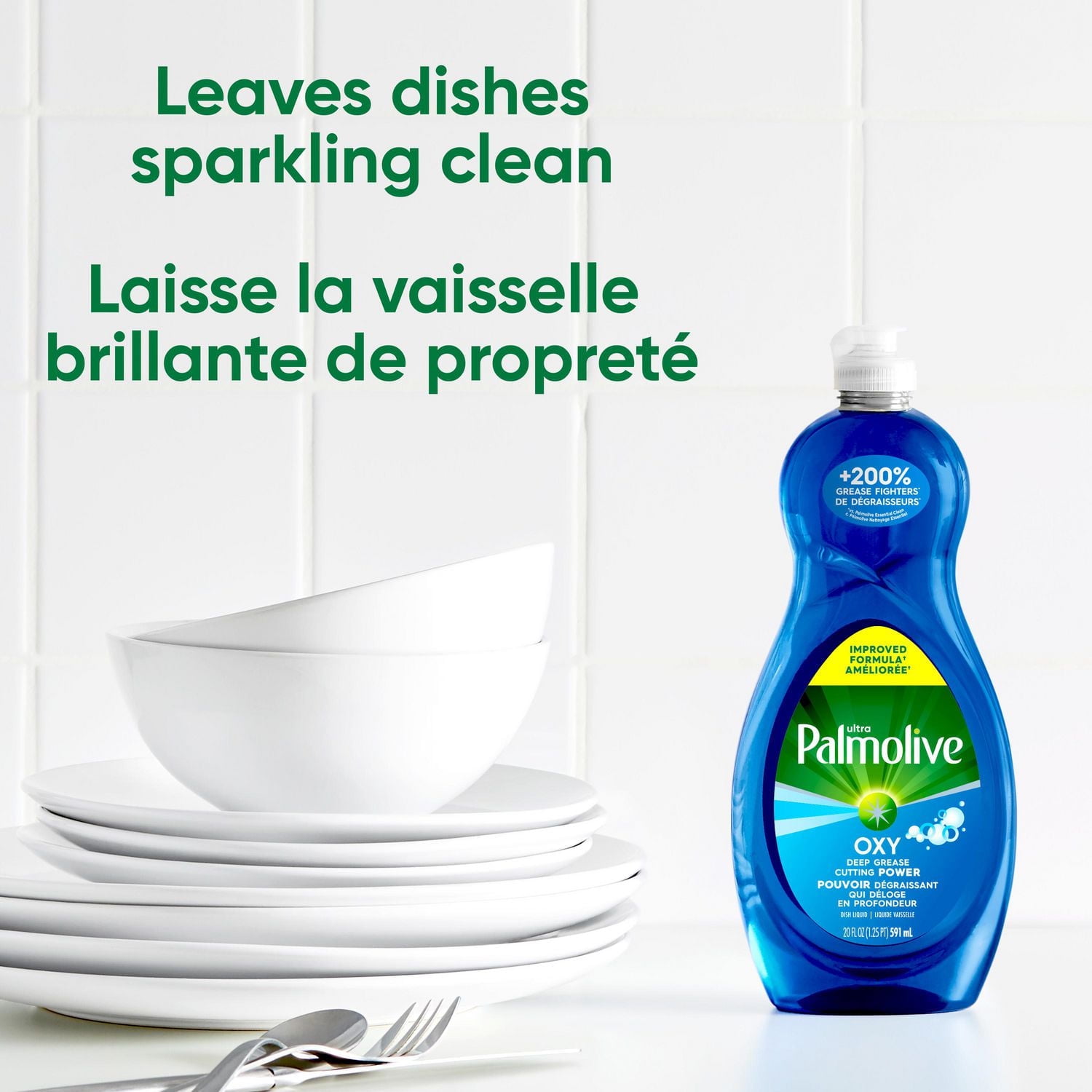 Palmolive Ultra Oxy Savon à Vaisselle Liquide, Dégraissant Puissant Bouteille de 591 ml