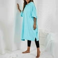 thumbnail image 5 of Elainilye Fashion Robes for Women and Men Unisex Bathrobe Casual Solid Color Long Sleeve Robes Pajamas Nightgown,Blue, 5 of 7
