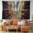 thumbnail image 3 of Bookshelf Tapestry, Digital Illustration of Abstract Design Library in Forest Academic Themed Picture, Fabric Wall Hanging Decor for Bedroom Living Room Dorm, 5 Sizes, Multicolor, by Ambesonne, 3 of 9