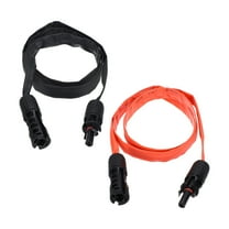 Uxcell 1 Pair Flat Solar Panel Connector Cable, 12AWG 1500V Male to Female Solar Panel Extension Cable, Solar Extension Wire for RV Photovoltaic System, Black&Red 3.3ft