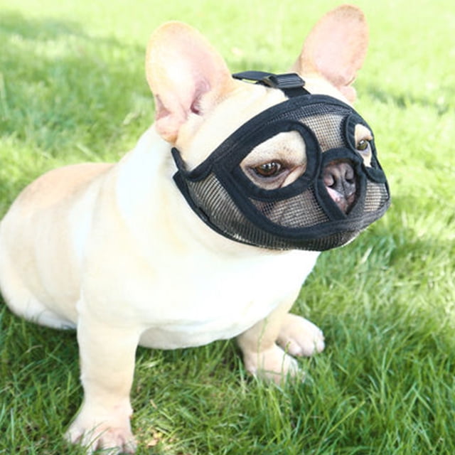 Bozales para perros Bozal de Bulldog de malla transpirable ajustable para perros antimorder masticar ladrar