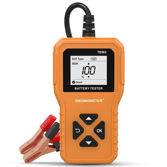 OBDMONSTER Car Battery Tester 6V 12V 24V, A AH Voltage Analyzer Diagnostic Tool 100-2000 CCA