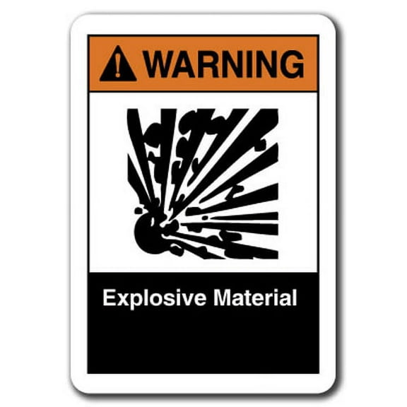 Warning Sign - Explosive Material 7"x10" Plastic Safety Sign ansi osha