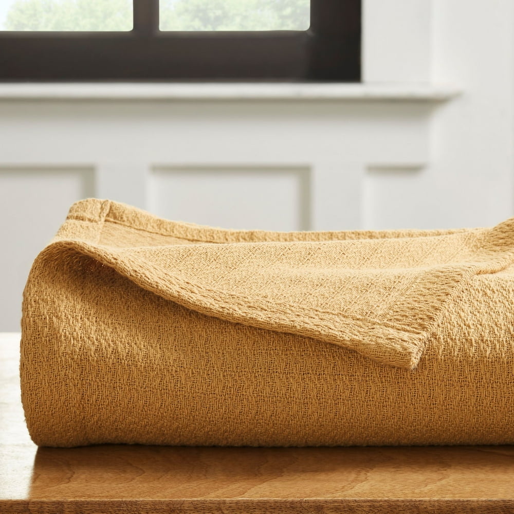 Impressions Solid Woven Cotton Throws and Blankets, King