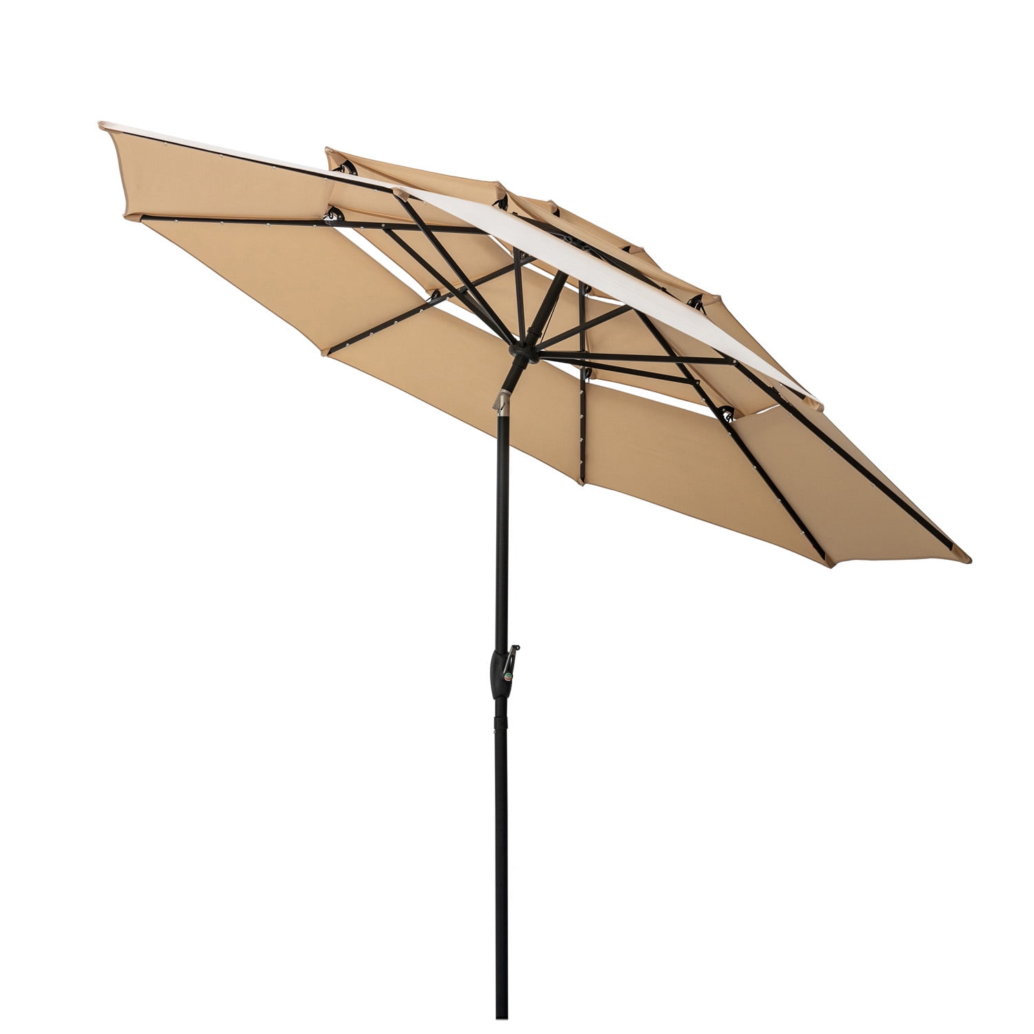 Autlaycil 10Ft 3 Tiers Market Umbrella Solar 32 LED Lighted Umbrella