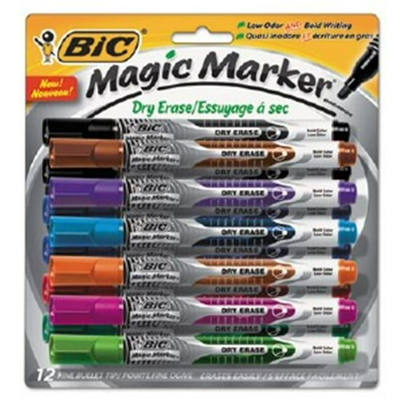 Bic Corporation Low Odor & Bold Writing Pen Style Dry Erase Marker, Bullet Tip - Assorted