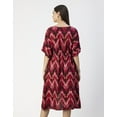 thumbnail image 4 of Moomaya V Neck Short Sleeve Printed Rayon Dress - Women's Trendy Summer Dress, 4 of 9