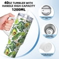 thumbnail image 3 of Sikiie Green Tropical Insulated Stainless Water Bottle Lid Travel Mug Cup Insulated Tumblers Cup 40oz Ice Bully With Handle, 3 of 8