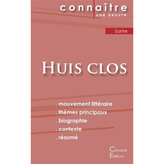 Pre-Owned Fiche de lecture Huis clos de Jean-Paul Sartre (Analyse littraire de rfrence et rsum complet) (Paperback) by Jean-Paul Sartre