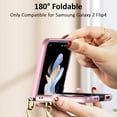 thumbnail image 4 of Phone Case for Samsung Galaxy Z Flip 4 with Screen Protector, Slim Shockproof Protective Cover with Shoulder Strap, 4 of 6