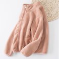 thumbnail image 6 of AUNVITO Girls & Boys 2-11Y Fleece Jacket Soft Coral Plush Stand Collar Zipper Casual Lightweight Winter Outerwear, 6 of 6