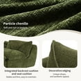 thumbnail image 3 of 116'' Fully Compressed Sofa with High Density Foam, No Assembly Required, Legless Design without Frame, Integrated Backrest and Seat Cushion, Free Combination, Particle Chenille, Green, 3 of 9