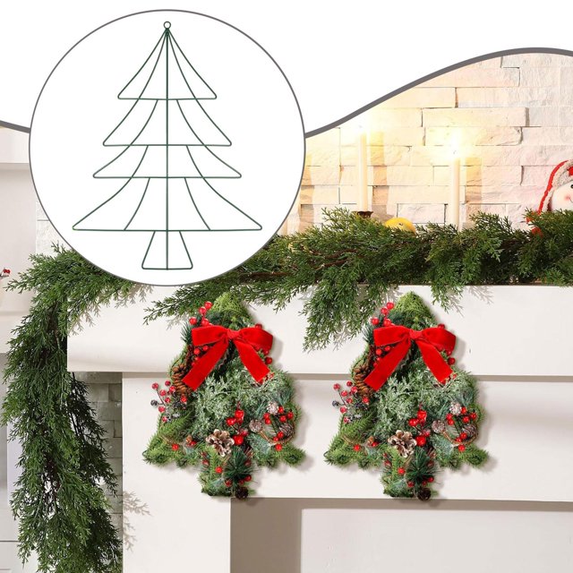 Soporte de Hierro para de Navidad, Decoración única para Colgar en La Pared, Ideal para Patios Y Exteriores, con Forma de , Decoración Artí Verde