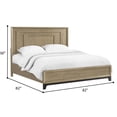 thumbnail image 3 of Modern King Size Panel Bed Frame with Headboard and Footboard, Sturdy Wood Platform Bed in Brown and Black, 3 of 6