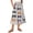 Gray, variant on Womens Casual Elastic Waist Drawstring Midi Skirt Halloween Print Vacation Style Ruffle Hem A Line Flowy Skirt