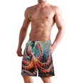 thumbnail image 2 of Dailycode Men's Quick Dry Swim Trunks Beach Shorts Casual Summer Board Shorts with Pockets, Octopus in Bottom Sea, 2 of 8