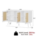 thumbnail image 3 of 47.2" Rattan Sideboard Buffet Cabinet with 3 Doors, Boho Sideboard Buffet Cabinet with Adjustable Shelves for Living Room, Dining Room, Entryway, Coffee Bar, 3 of 9