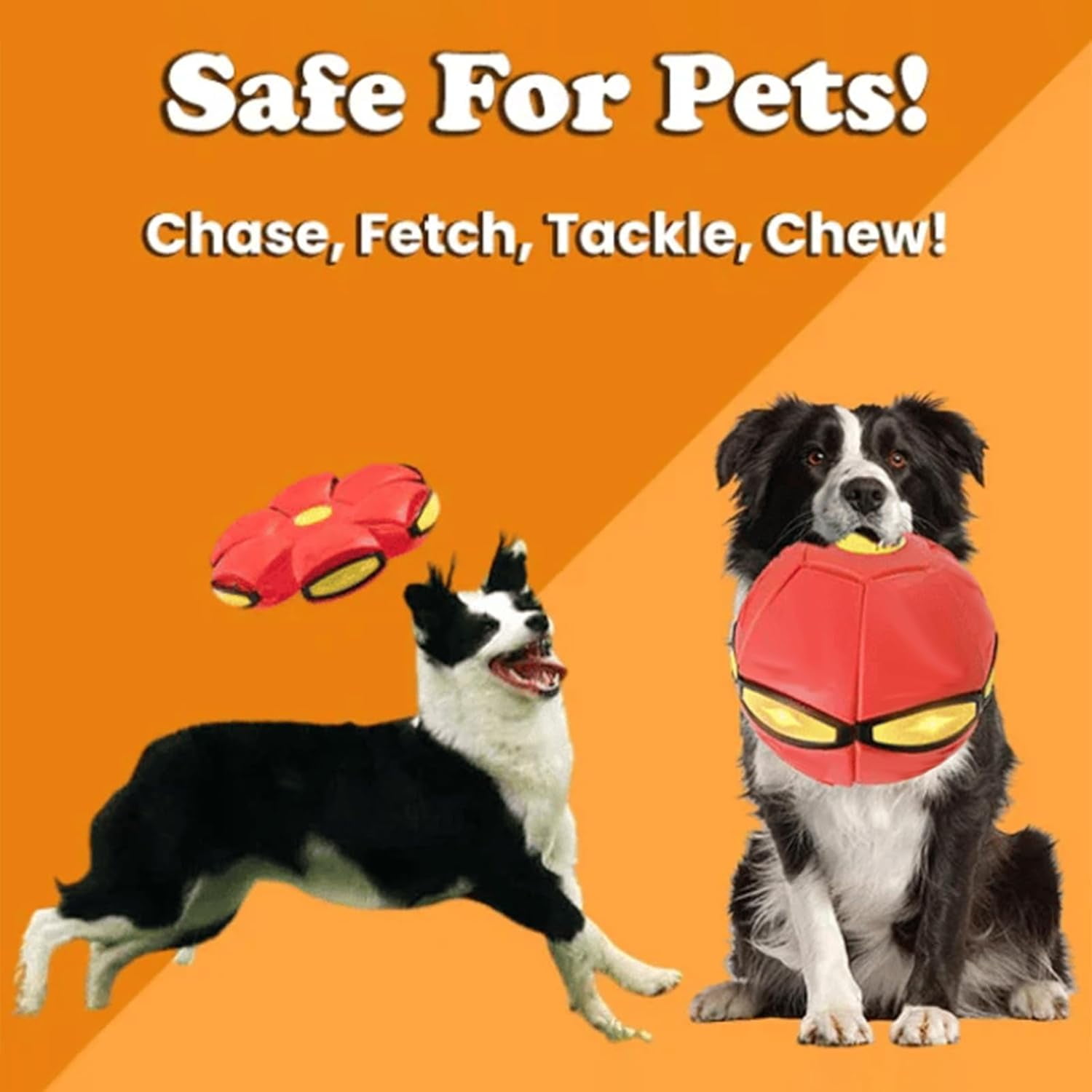 The Doggy Disc Ball,  Dog Toy, Doggie Disc Ball for Small Medium Large Dogs, Doggie Disk Ball with Lights, Portable Pet Toy Doggie Flying Saucer