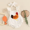 thumbnail image 2 of Newborn Baby Boy Girl Summer Outfits Corduroy Sleeveless Rooster Romper Farm Chicken Baby Overalls Bodysuit Infant Clothes, 2 of 7