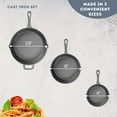 thumbnail image 6 of Lexi Home Pre-Seasoned Cast Iron Skillet Fry Pan Set - 3 Pack, 6 of 8