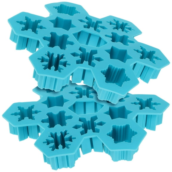 Greenadscape 2Pcs Silicone Mold For Snowflake Shape Ice Cube Tray And Chocolate Moulding Home Users