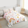 thumbnail image 3 of Castle Fairy Cartoon Rainbow Queen Comforter Set,Kawaii Love Heart Bedding Comforter Set, 3 of 8