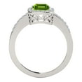 thumbnail image 3 of Mauli Jewels Rings for Women 3.15 Carat Diamond and Emerald Shaped Peridot Ring 4-prong 10K White Gold, 3 of 6
