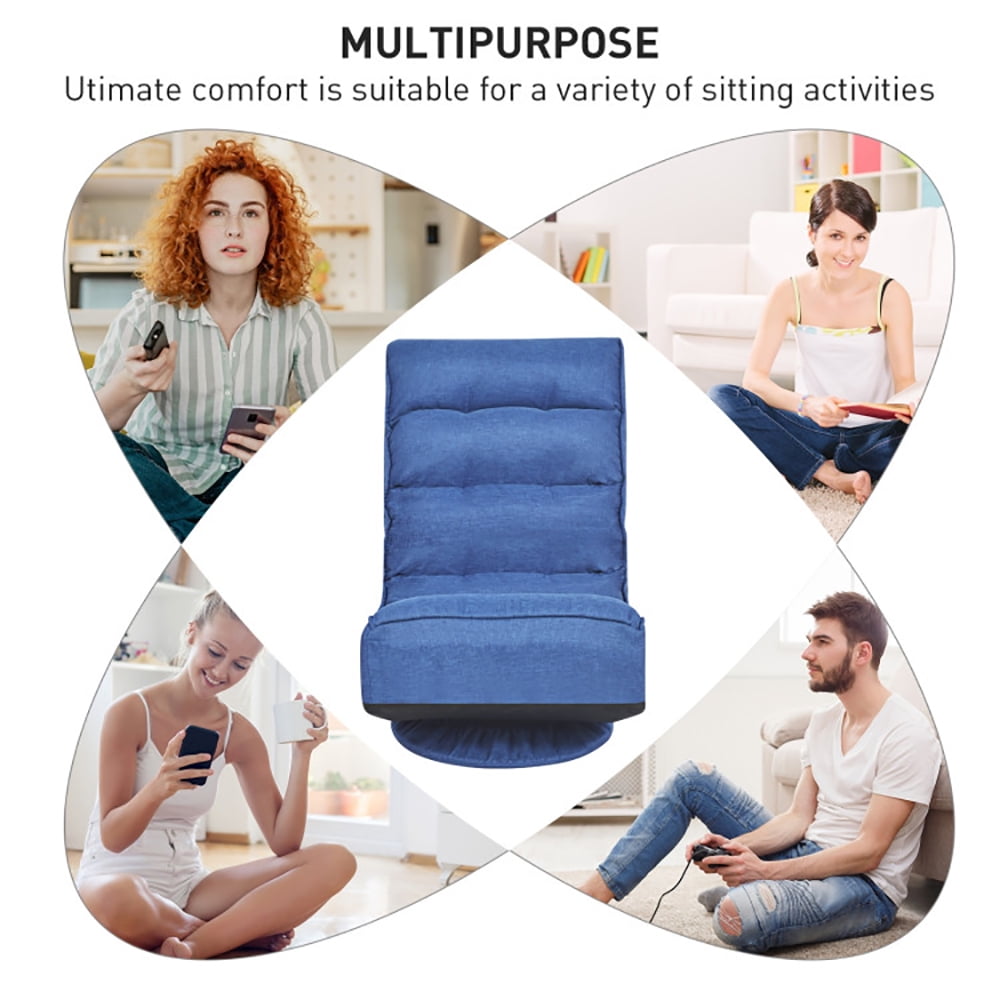 Finihen 360 Degree Swivel Floor Chair, 5-Position Folding Floor Gaming Chair, Lazy Lounge Chair for Relaxing Reading Gaming TV Watching, Navy Finihen 360 Degree Swivel Floor Chair, 5-Position Folding Floor Gaming Chair, Lazy Lounge Chair for Relaxing Reading Gaming TV Watching, Navy