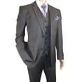 thumbnail image 4 of Mens Vitali Three Piece Suit Vested Semi Shiny Sharkskin M3090 Charcoal Gray, 4 of 11