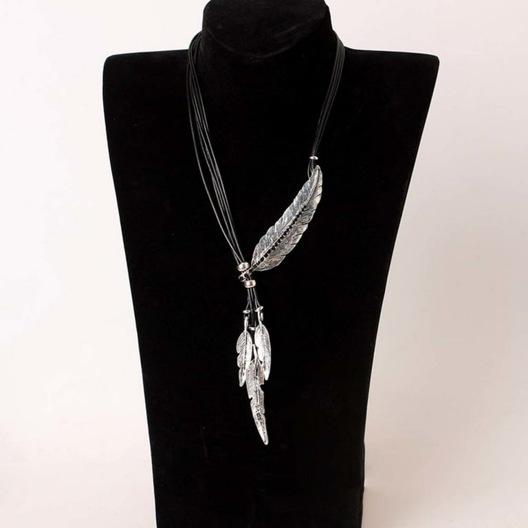 Dress Choice Bohemian Feather Choker Handmade Wrap Necklace Retro