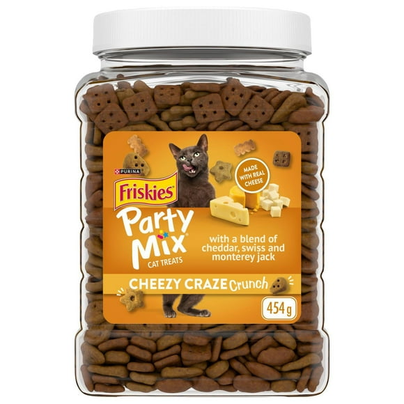 Friskies Party Mix Croquant Fromage en Folie Gâteries pour Chats 170g