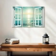 thumbnail image 2 of Elephant Stock Window To Seascape Wall Art - Horizontal Multi Panel Canvas - Living Room Wall Decor - Wellness Multi Panel - Blue And White Decor - 23" x 14", 2 of 4