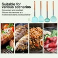 thumbnail image 6 of Silicone Cooking Kitchen Utensils Set with Holder, Wooden Handles BPA Free Non Toxic Silicone Turner Spatula Kitchen Gadgets Utensil Set for Nonstick Cookware - style4, 6 of 6
