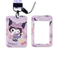 thumbnail image 4 of W Work Card Holder Work Permit Name Badge with Keychains Sanrio Kuromi Student Id Card Pack Lanyard Holder Purse FGS, 4 of 7