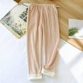 thumbnail image 4 of Busydd Women's Pants Winter Warm Fuzzy Fleece Elastic Waist Pajama Pants Women Casual Comfy Baggy Home Sleep Pajama Pants M, 4 of 9