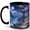 Black, variant on Moonlit Shrine Garden Coffee Mug, Japanese Fantasy Landscape Mug, Night Nature Birthday Christmas Gift, Sakura Torii Lantern Lotus Lake Art, 11 oz White Ceramic Coffee Cup for Tea