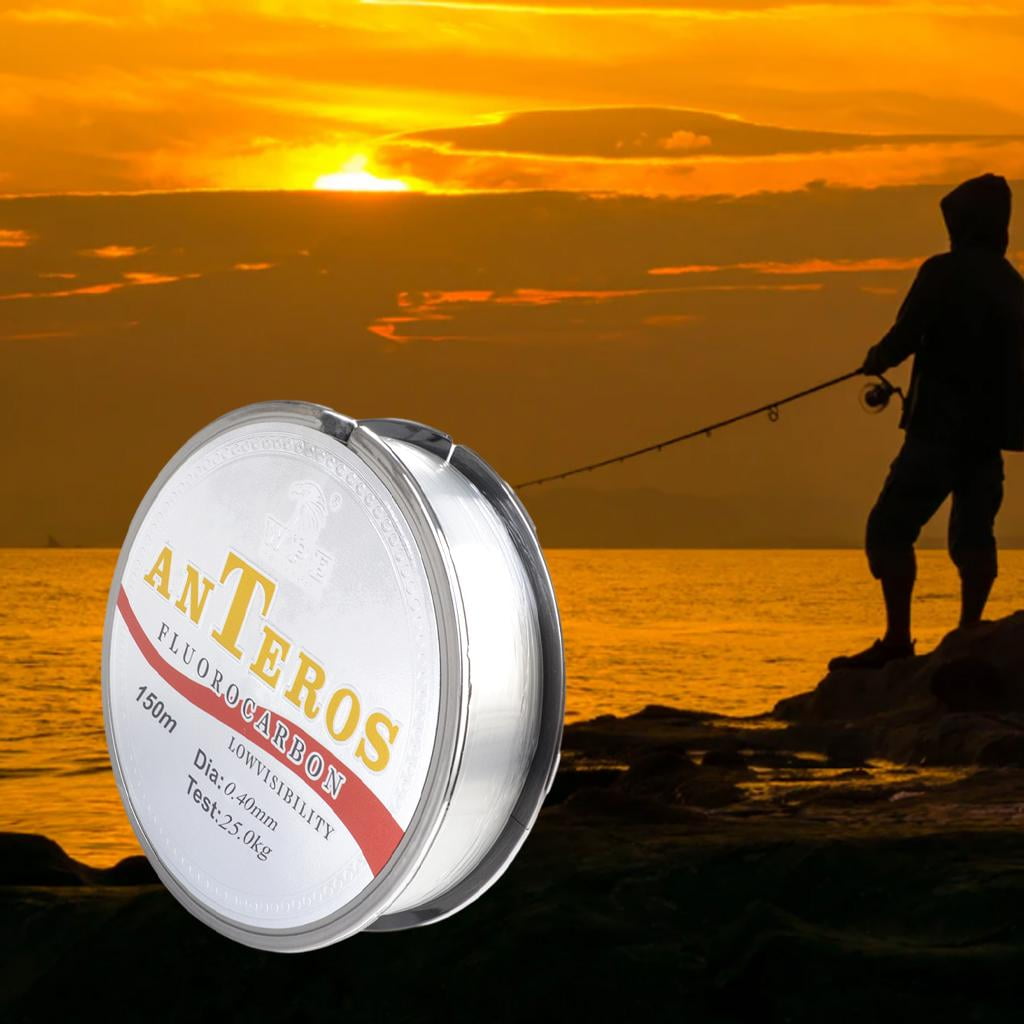 Colaxi 2xFluorocarbon Fishing Line Low Stretch for Trout Carp 0.4 55lb , Clear, 3 Pcs