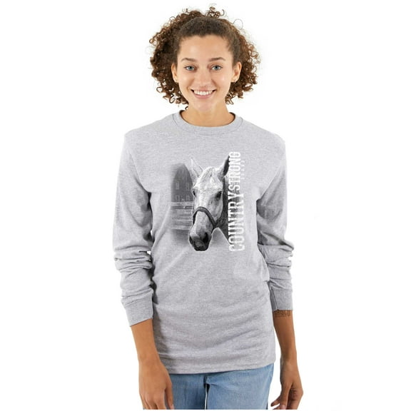 Country Strong Rodeo Western Cowgirl Women's Long Sleeve T Shirt Brisco Brands S