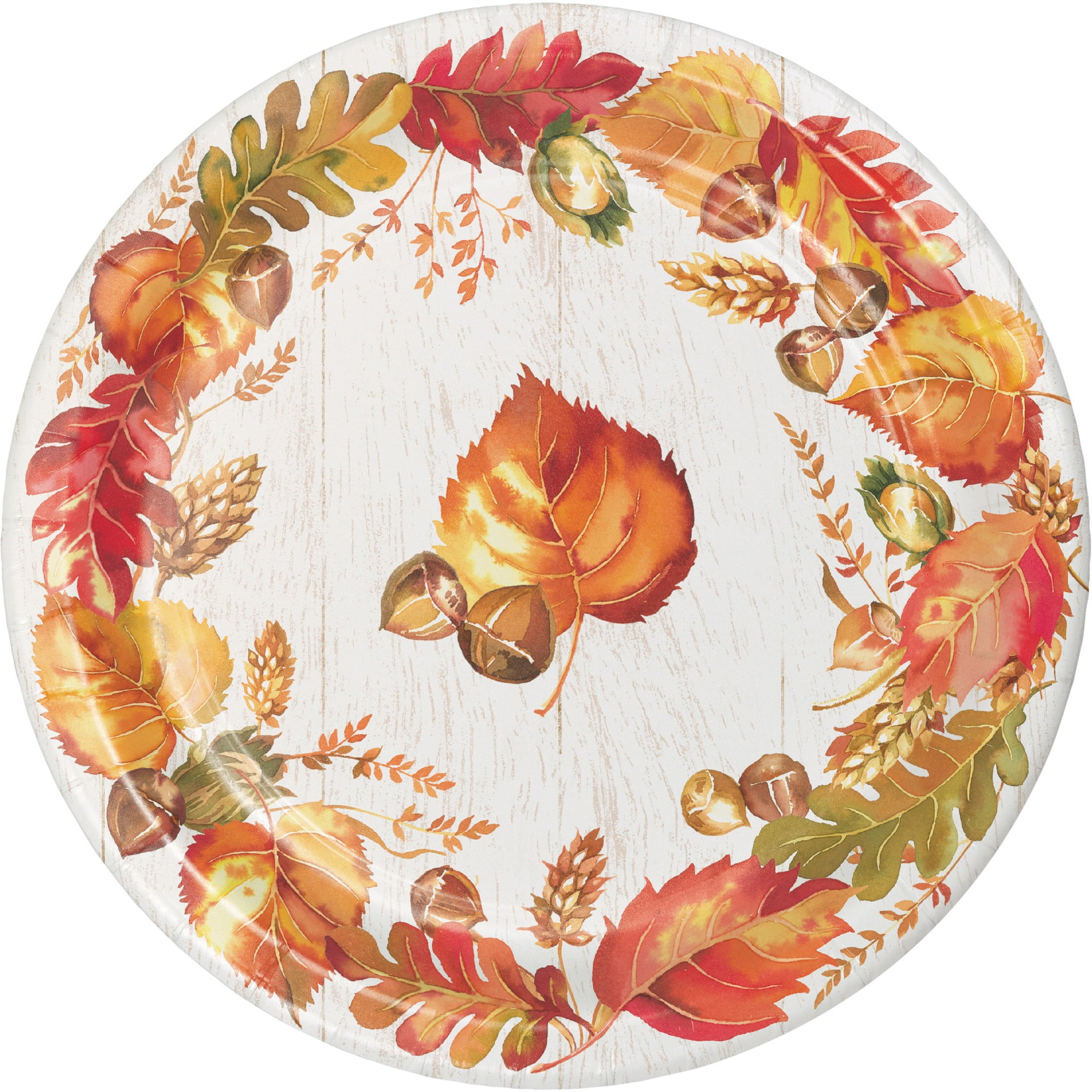 Fall Give Thanks Thanksgiving Leaves 8 Ct 9" Dinner Plates Walmart