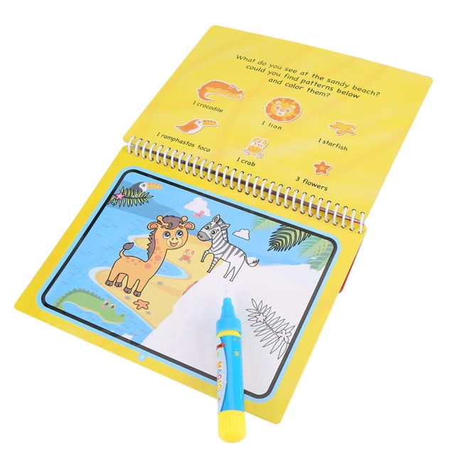 Libro Para Colorear Con Agua Sin Desorden: Reutilizable, Educativo Y Portátil