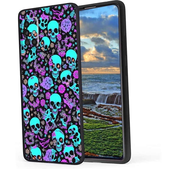 Horror-Black-Witchy-Neon-Skulls-9 Phone Case, Degined for Samsung Galaxy A71 4G Case Men Women, Flexible Silicone Shockproof Case for Samsung Galaxy A71 4G