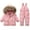 23 Pink, variant on Toddler Winter Coat and Snow Bib Pants for Boys Girls Snowsuits Hooded Warm Thicken Windproof Waterproof Snow Outfits